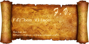 Fábos Vilmos névjegykártya