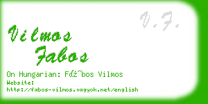 vilmos fabos business card